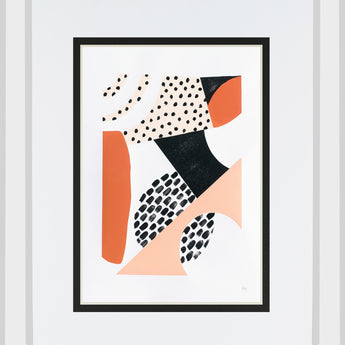 Luminous Tumble II By Laura Marshall Mirrored Frame - White