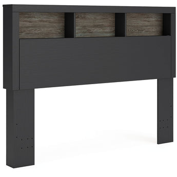 Broachmyn - Queen Bookcase Headboard - Black / Gray