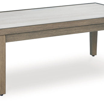 Rainier Ranch - Mesa de cóctel rectangular - Marrón/Beige