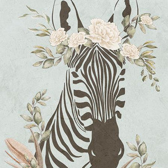 Safari Zebra Dreaming By Yass Naffas Designs - Light Blue