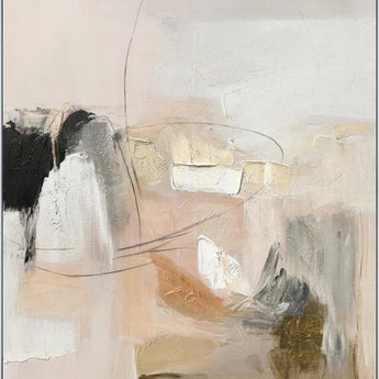 Whispered Earth - 56" x 70" Framed Wall Art - Beige