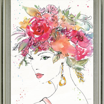 Blossom Muse - 28" x 34" Framed Wall Art - Pink
