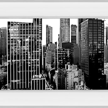 Panorama Of NYC VII By Jeff Pica - Mirror Framed Print Wall Art - Dark Gray