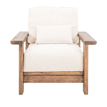 Duna - Armchair - White / Light Brown