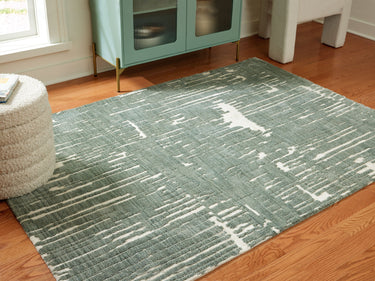 Cayworth - 8' x 10' Rug - Teal / White