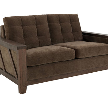 Walnut - Upholstered Loveseat - Deep Forest Brown