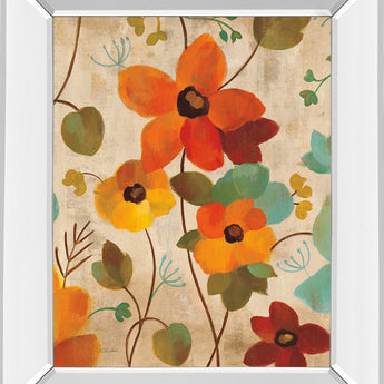 Vibrant Embroidery III By Silvia Vassileva - Mirror Framed Print Wall Art - Orange
