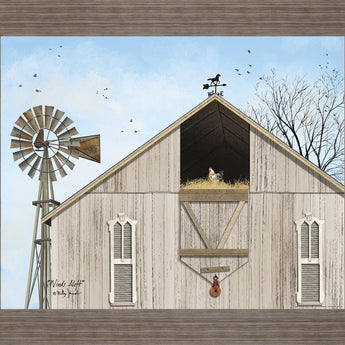 Barnyard Breeze - 28" x 34" Framed Wall Art - Light Blue