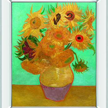 Still Life Vase With Twelve Sunflowers, January 1889 By Vincent Van Gogh - Mirror Framed Print Wall Art - Yellow
