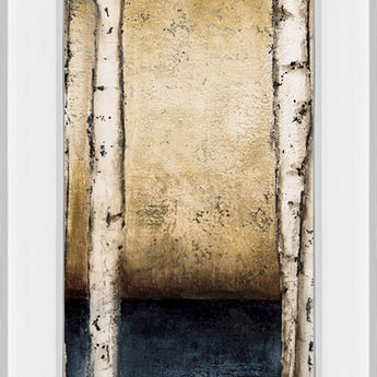 Birch Landing Il By St Germain - Mirror Framed Print Wall Art - Beige
