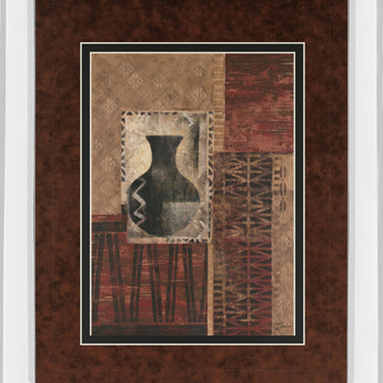 Artifact Revival I By Maria Donovan - Mirror Framed Print Wall Art - Dark Red