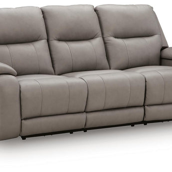 Real Moments - Power Reclining Sofa With Audio Seating - Ash