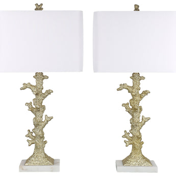 Gilded Reef - 30 X 15 - Resin Table Lamp (Set of 2) - White Marble