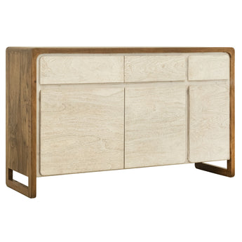 Evoke - 3 Drawer & 3 Door TV Stand/Console - Ivory / Brown