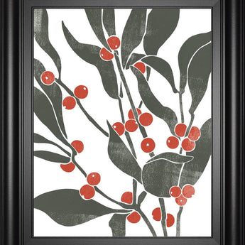 22x26 Colorblock Berry Branch II By Emma Scarvey - Dark Gray
