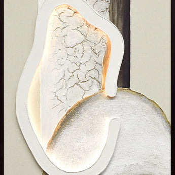 Ivory Contour I Hand-Painted LED Canvas In Frame - Ivory / Cream