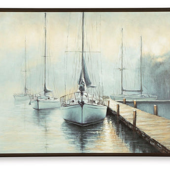 Worthney - Wall Art - Blue / White / Brown