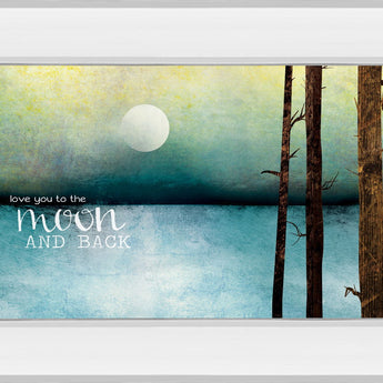 Love You To The Moon And Back By Marla Rae - Mirror Framed Print Wall Art - Blue
