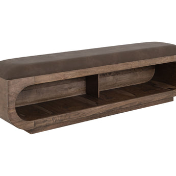 Balam - Banco de madera con asiento acolchado