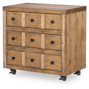 Vintage Market - Nightstand 3 Drawer With Casters