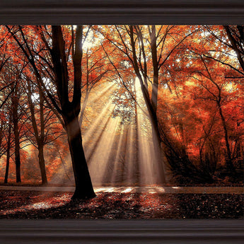 Radiant Maple Glow - 28" x 34" Framed Wall Art - Orange