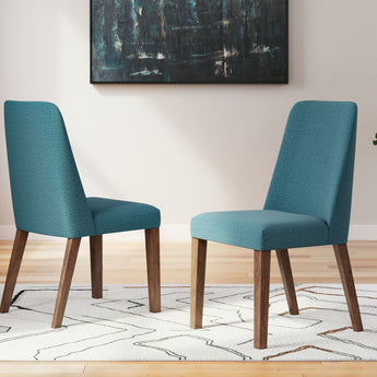 Lyncott - Dining Uph Side Chair (Set of 2) - Blue / Brown