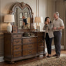 Elements International Cadenza - Dresser And Mirror Set - Brown styled in a designer-styled interior lifestyle setting at Quality Home Furniture