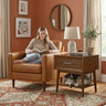 Elements International Santa Barbara - End Table styled in a designer-styled interior lifestyle setting at Quality Home Furniture