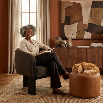 Elements International Modern - Chair styled in a designer-styled interior lifestyle setting at Quality Home Furniture