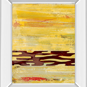 Tire Mark I By Natalie Avondet - Mirror Framed Print Wall Art - Yellow