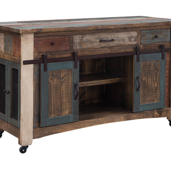Antique 2 Drawers Kitchen Island Multicolor - Islands at Quality Home Furniture Mesquite