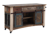Antique 2 Drawers Kitchen Island Multicolor - Islands at Quality Home Furniture Mesquite