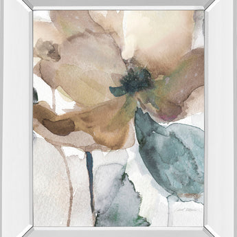 Watercolor Poppy I By Carol Robinson - Mirror Framed Print Wall Art - Beige