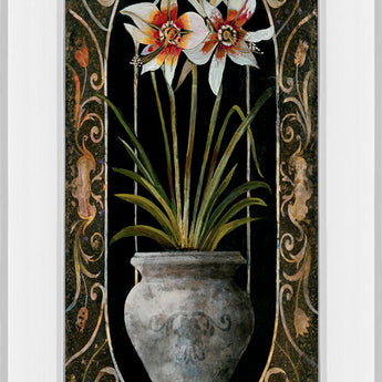 Blanco Botanical Il By Douglas - Mirror Framed Print Wall Art - Beige