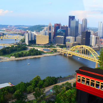Pittsburgh Overlook Tempered Glass With Foil - Blue / Green