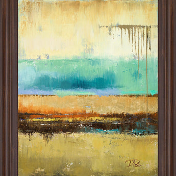 Sunwashed Horizon - 28" x 34" Framed Wall Art - Light Blue