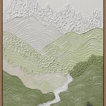 Verdant Passage I Hand-Painted Canvas In Frame - Black / Green