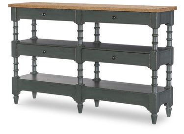 Vintage Market - Turned Leg Console Storage Table 4 Drawer