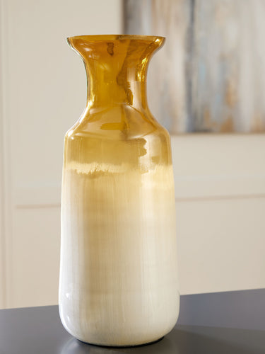 Wynburg - Vase - 19" - White / Amber
