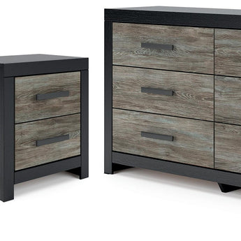 Broachmyn - 3 Pc. - Dresser And 2 Nightstands - Black / Gray