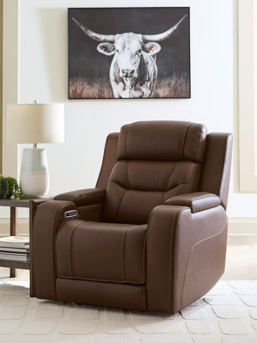 Knightington - Power Recliner With Audio Seating - Brown