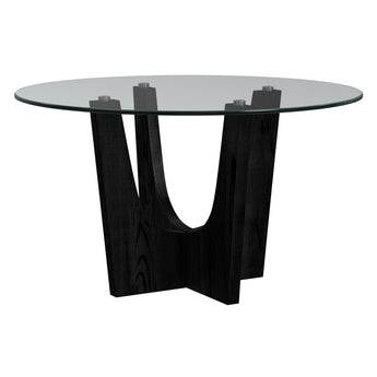 Oregón - Mesa redonda con tapa de cristal
