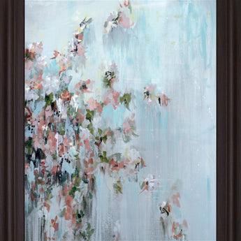 Petal Mist - 28" x 34" Framed Wall Art - Light Blue