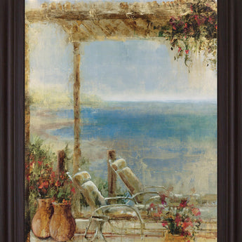 Coastal Retreat View - 28" x 34" Framed Wall Art - Blue