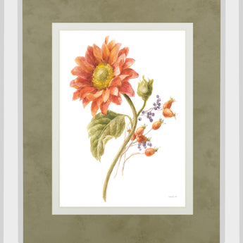 Floursack Autumn II On By Danhui Nai Mirrored Frame - White