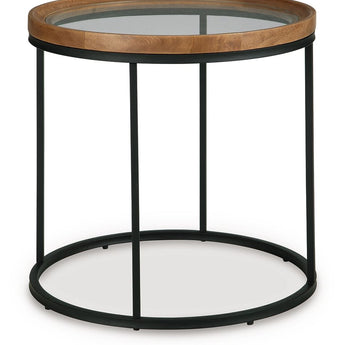 Noraluna - Round End Table - Medium Brown