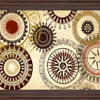 Sunburst Medallion - 28" x 34" Framed Wall Art - Beige