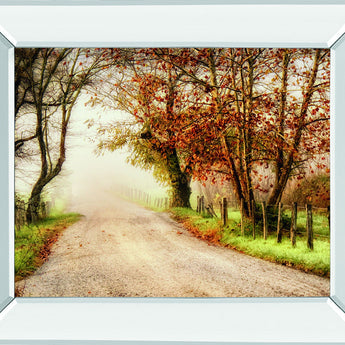 Fog Ahead By D. Burt - Mirror Framed Print Wall Art - Beige