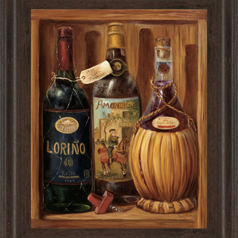 Vintage Wine Il - Framed Print Wall Art - Dark Brown