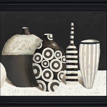 Monochrome Vessels - 28" x 34" Framed Wall Art - Dark Gray